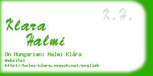 klara halmi business card